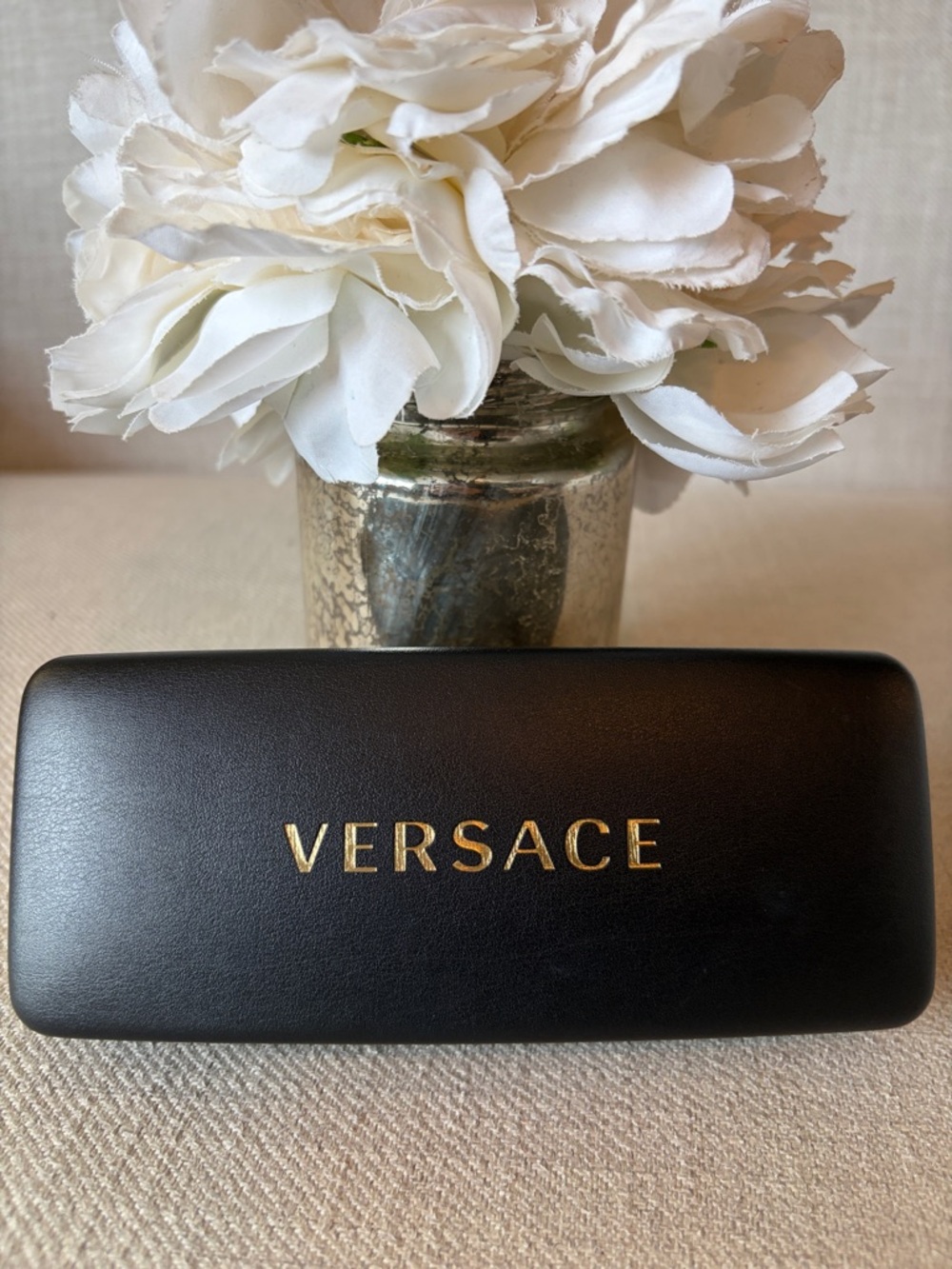 Versace Black and Gold Sunglasses Case